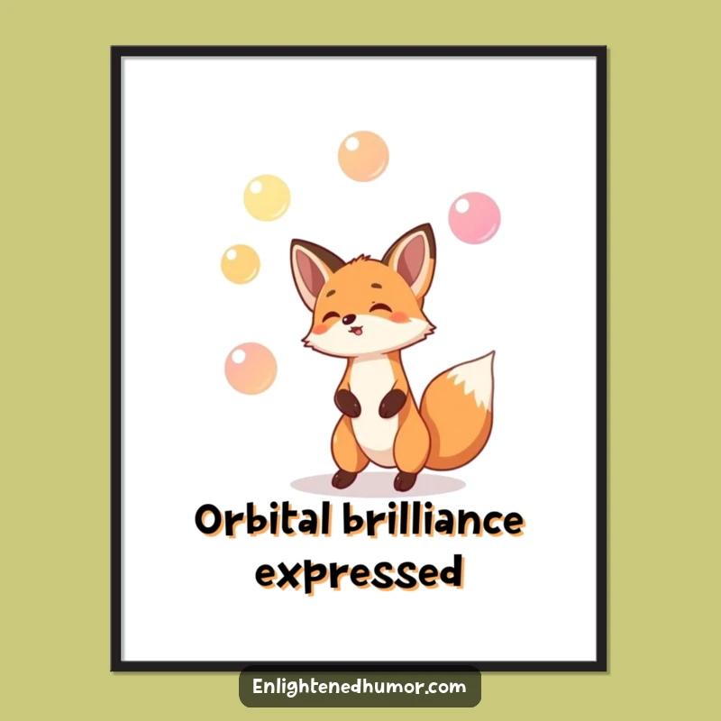 Funny Fox Juggling Poster: Inspire Wonder with Hilarious Art
