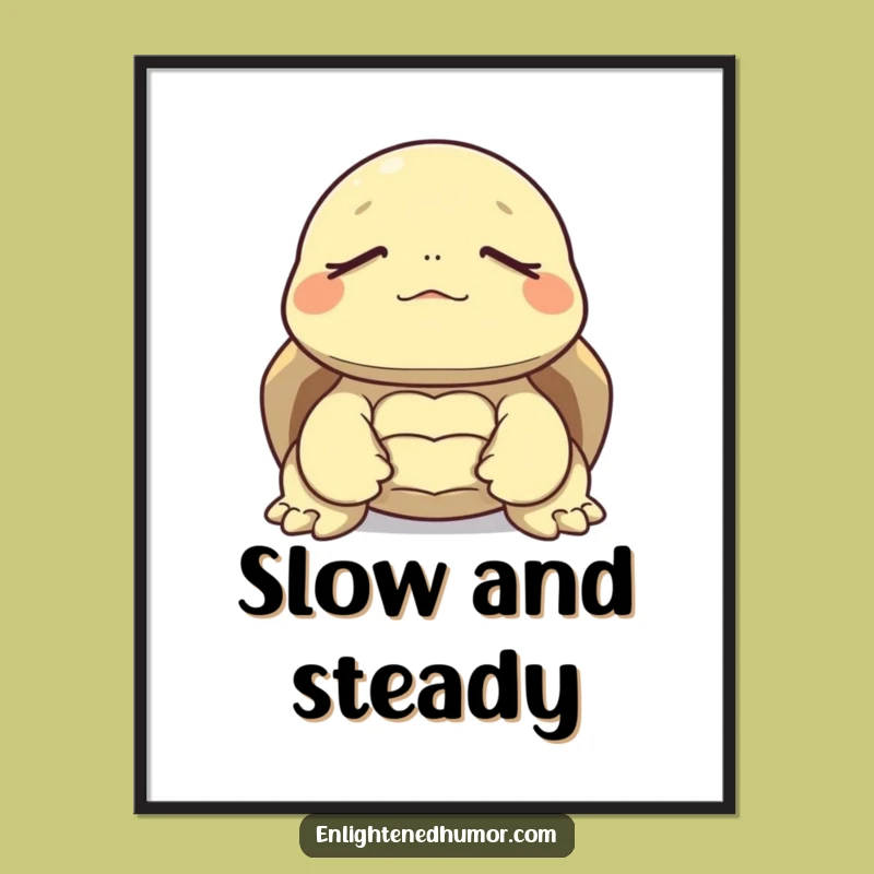 Funny Tortoise Meditation Poster: Serene Animal Art for Peaceful Spaces Gift