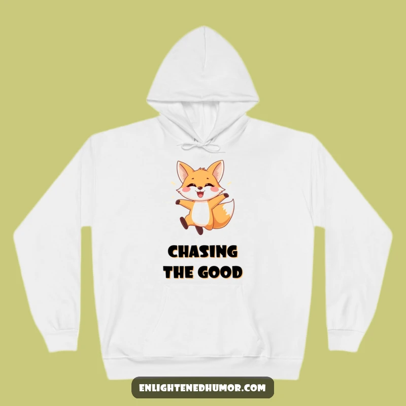 Cozy Funny Fox Hoodie: Playful Light Leap, Wide Smile, Warm & Fun Gift