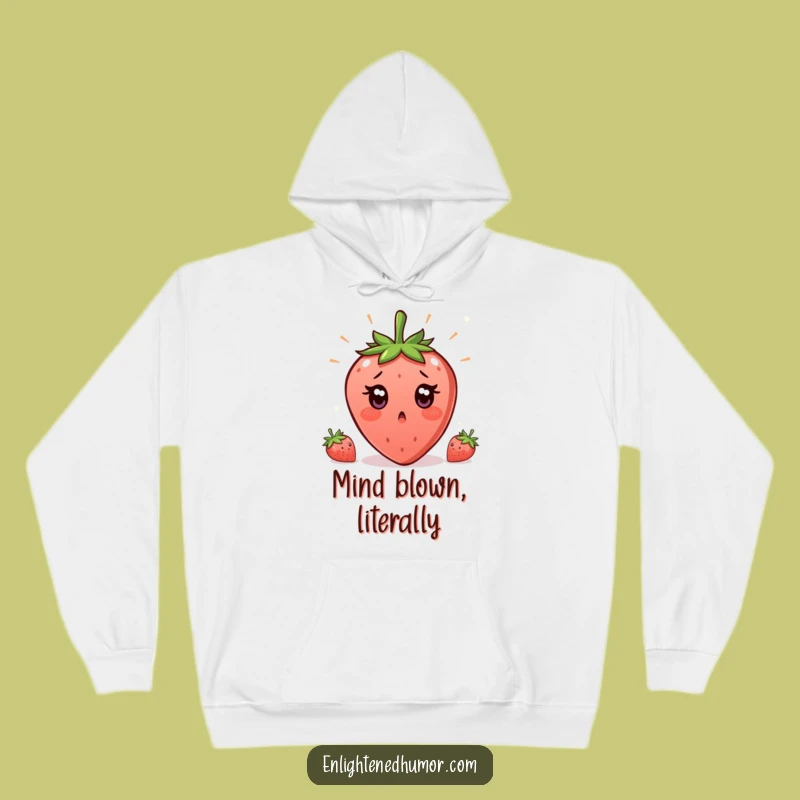 Cozy Funny Strawberry Enlightenment Hoodie: Surprise Moment Sweatshirt, an Ideal Comical Gift