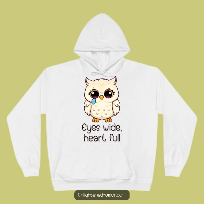 Funny Kawaii Owl Enlightenment Hoodie: Joyful Tears Owl Cozy Gift