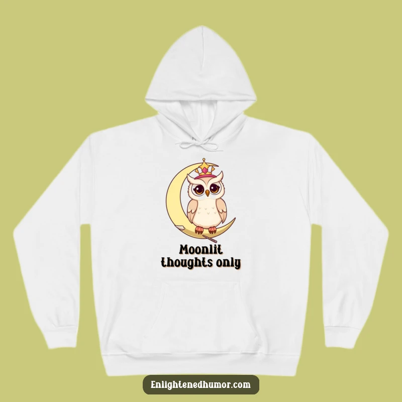 Funny Wise Celestial Owl Hoodie: Cozy Moon Watcher with Twinkling Eyes