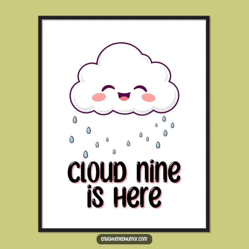 Free Printable Wall Art: Laughing Cloud Character Funny Downloadable Art