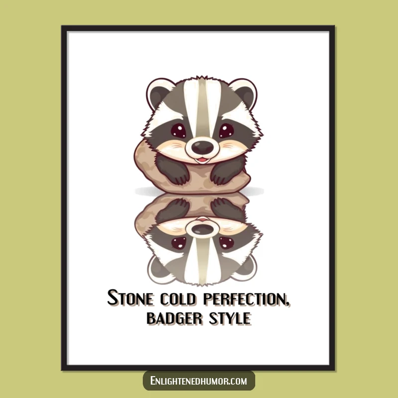 Free Printable Badger Art: Funny Animal Reflection Downloadable Poster Gift