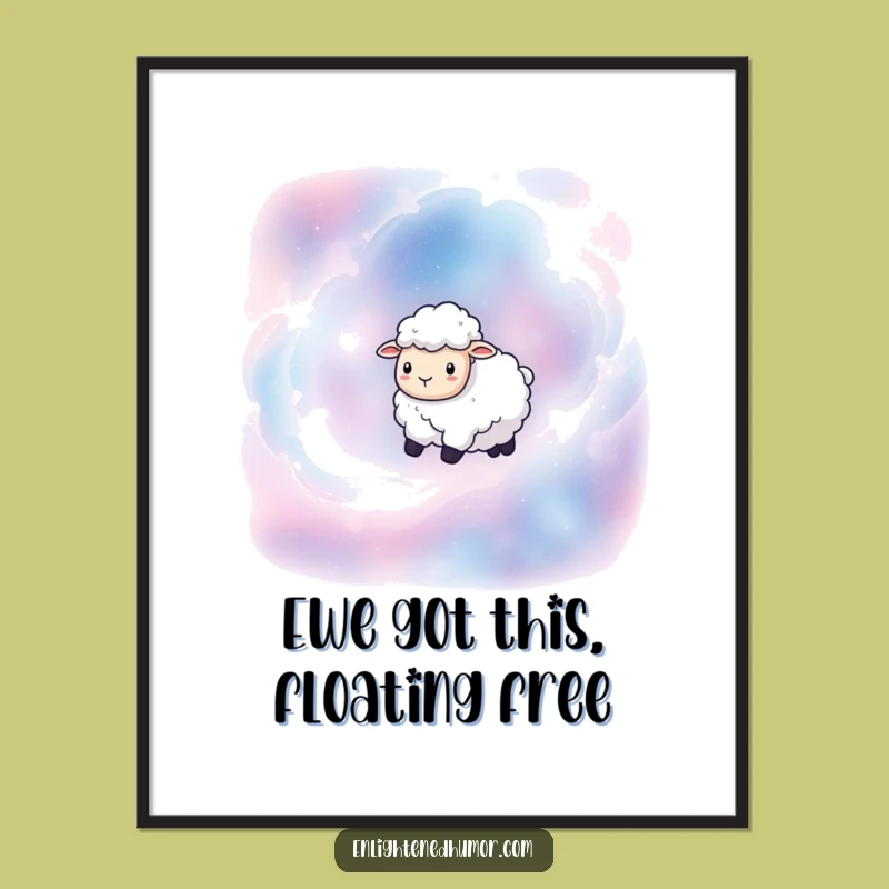 Free Printable Sheep Art: Cosmic Serenity Downloadable Poster Gift