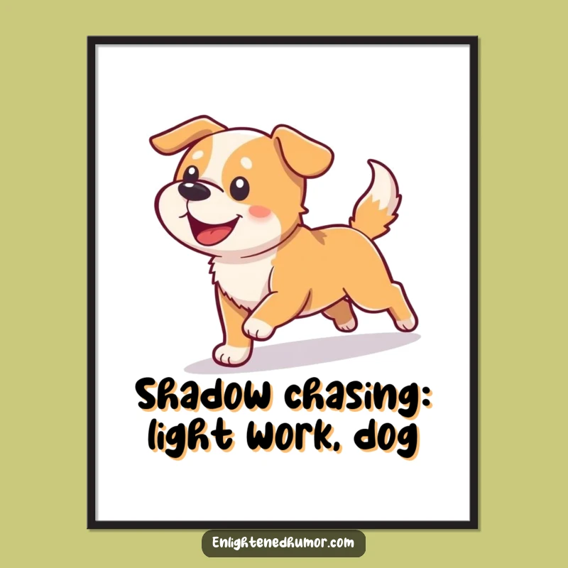 Free Printable Wall Art: Dog Light Shadow Funny Downloadable Home Decor Gift