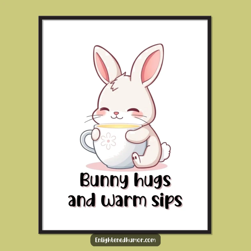 Free Printable Wall Art: Glowing Bunny - Cozy & Funny Downloadable Decor