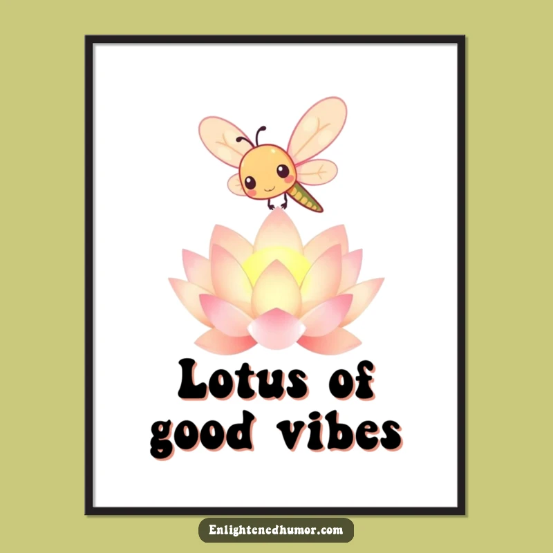Free Printable Wall Art: Kawaii Dragonfly & Lotus Bloom - Funny Downloadable Art for Your Home