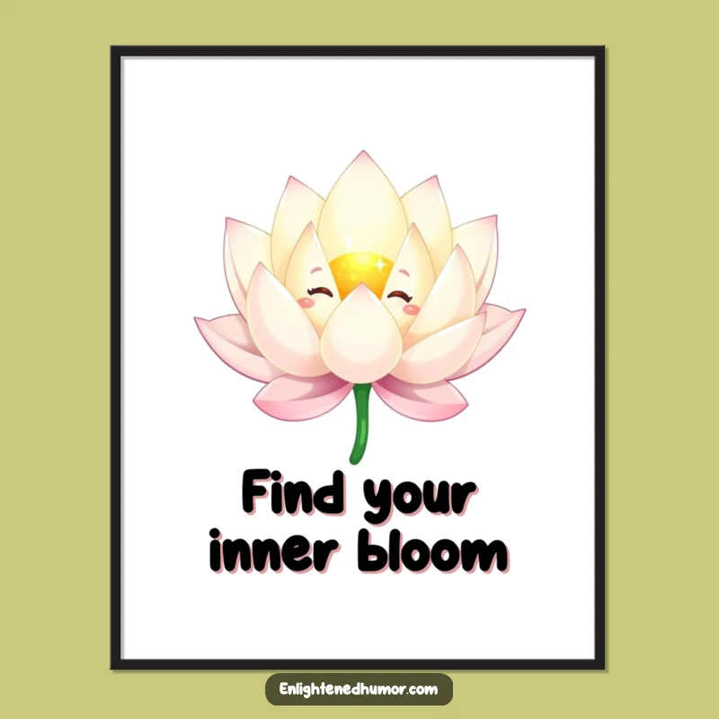 Free Printable Wall Art: Lotus Flower Character Funny Downloadable Decor