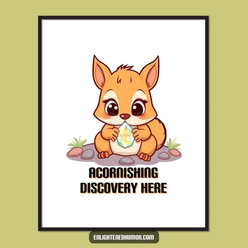 Free Printable Wall Art: Surprised Squirrel, Crystal, Funny Downloadable Art Gift