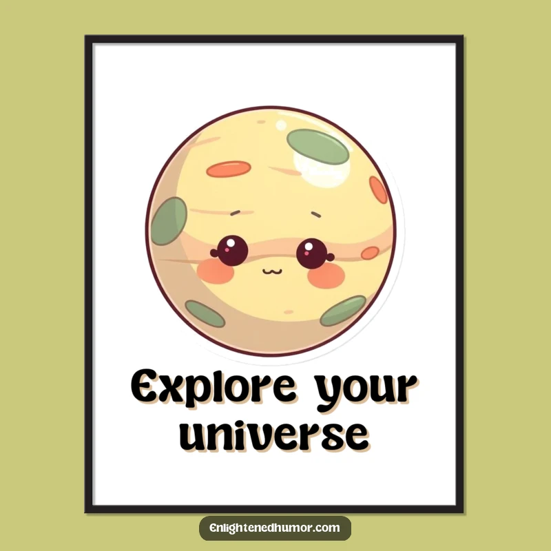 Funny Free Printable Planet Wall Art: Curious Character Downloadable Art Gift