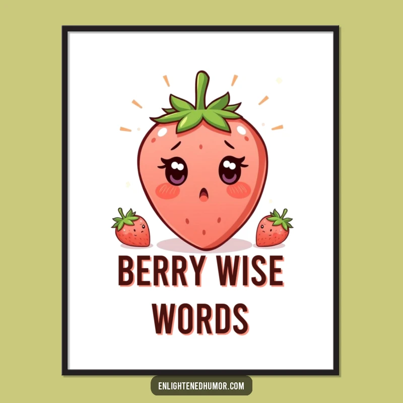 Funny Free Printable Wall Art: Enlightened Strawberry for Surprising Decor