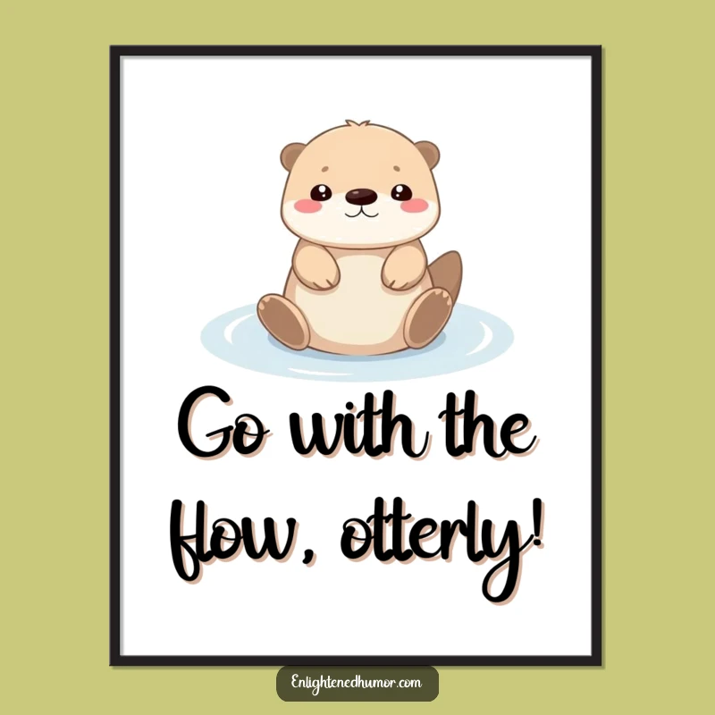 Funny Free Printable Wall Art: Serene Otter in Light - DIY Downloadable Decor