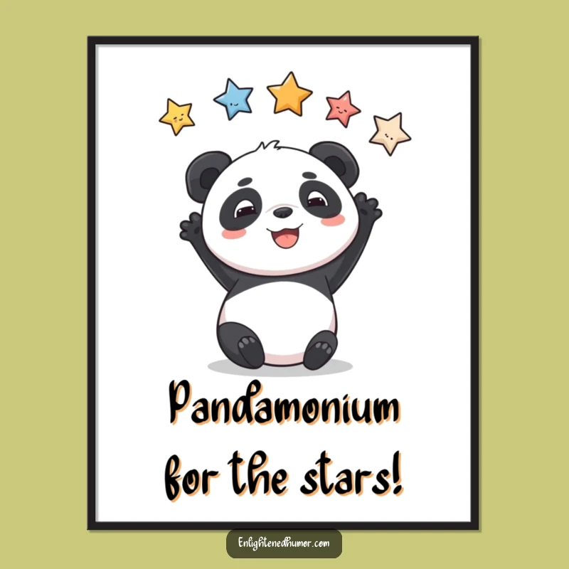 Free Printable Wall Art: Panda Star Grin, Hilarious Downloadable Decor Gift
