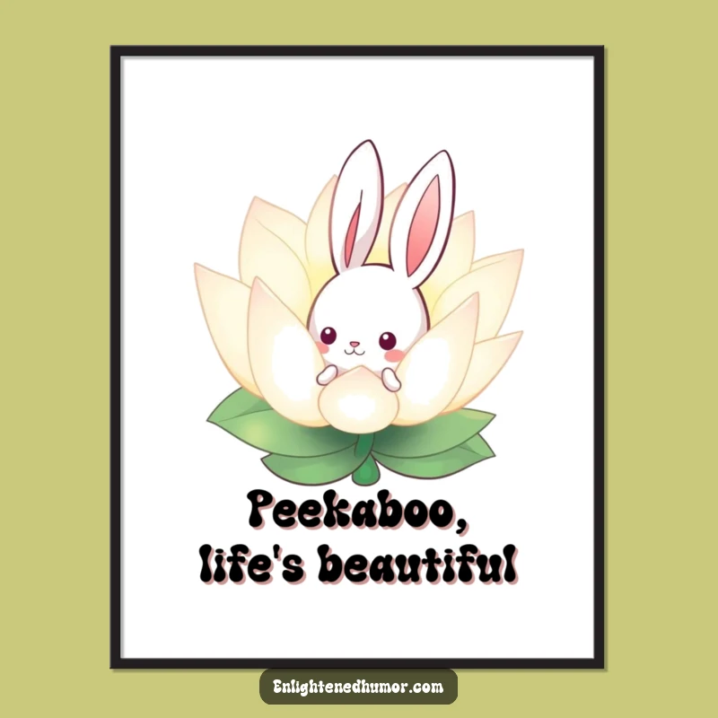 Free Printable Wall Art: Curious Bunny Lotus Glow, Zen Downloadable Decor