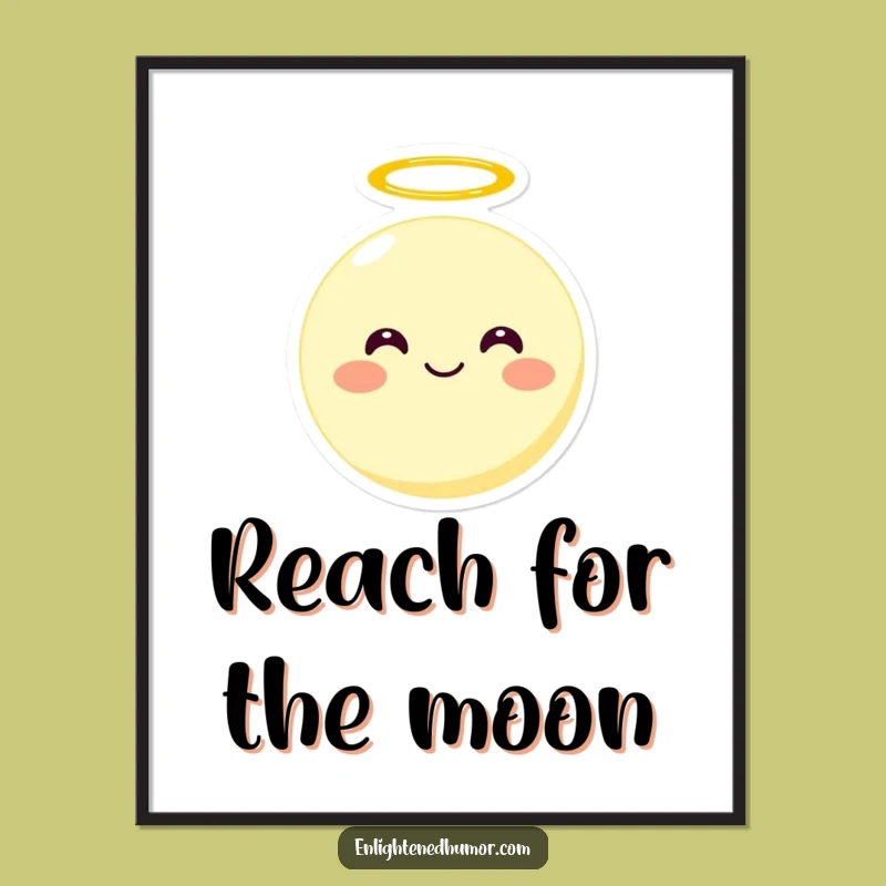Free Printable Wall Art: Smiling Moon Character Funny Downloadable Art