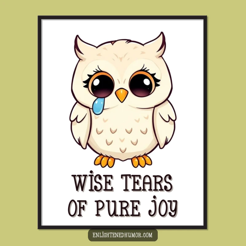 Free Printable Wall Art: Owl Joy Tears Funny Downloadable Decor Gift