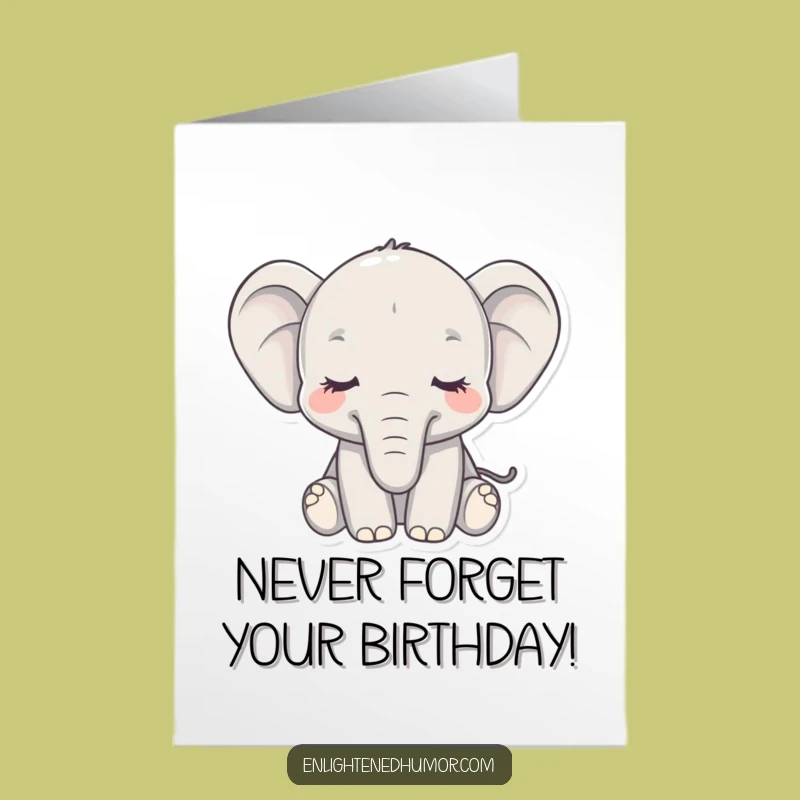 Free Printable Elephant Birthday Card: Gentle Wishes, Funny Downloadable Gift