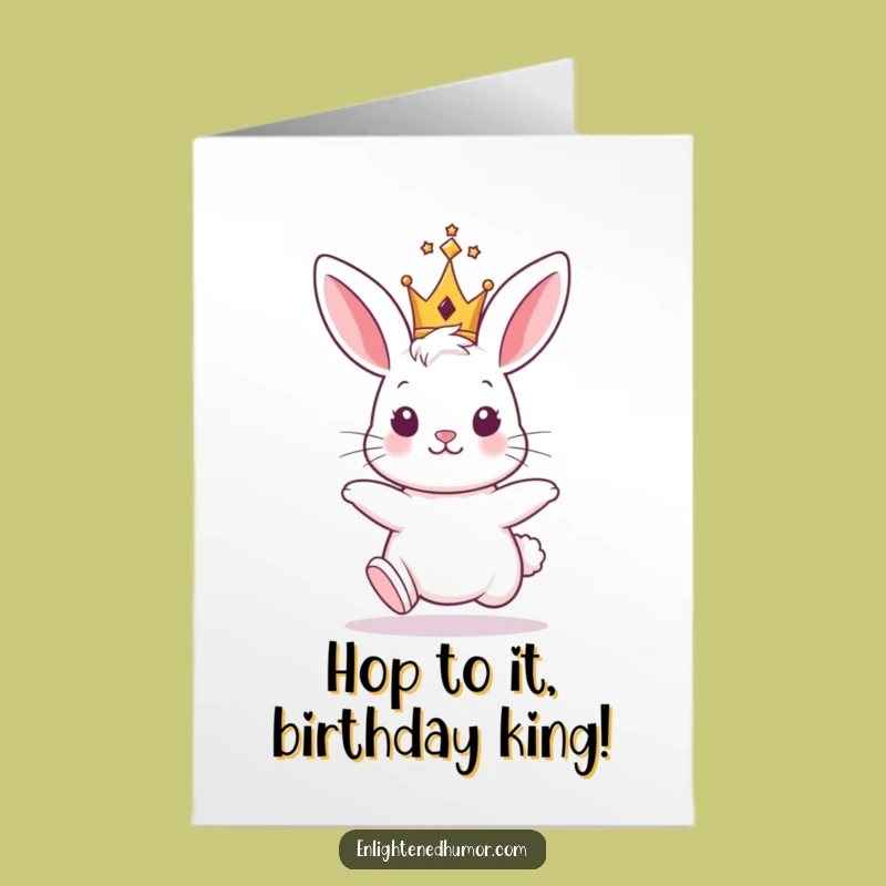 Free Printable Royal Bunny Birthday Card: Funny King Queen Ecard Downloadable Gift