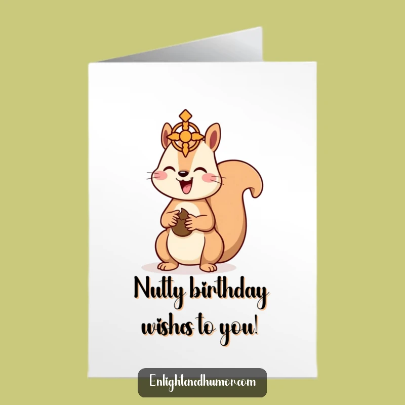 Free Printable Funny Birthday Card: Squirrel Spiritual Humor Downloadable Gift