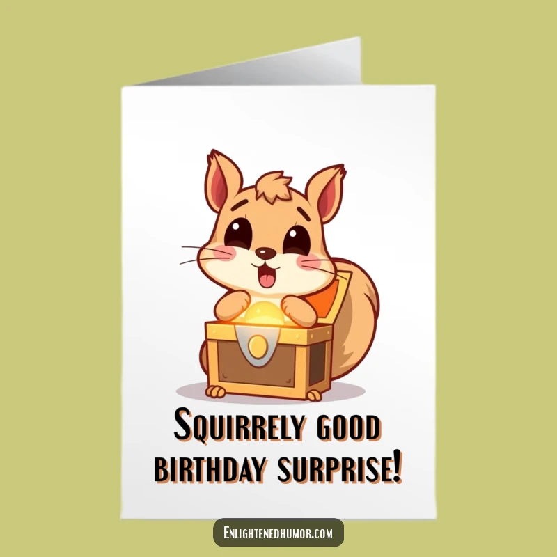 Free Printable Squirrel Birthday Card - Treasure Hunt Fun Downloadable Greeting