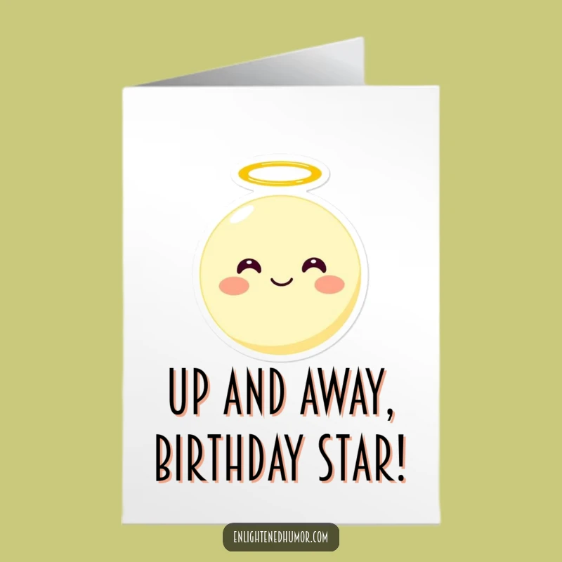 Free Printable Birthday Card: Smiling Moon Character Funny Downloadable Gift