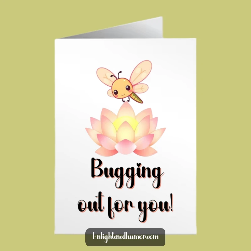 Free Printable Congrats Card: Joyful Kawaii Dragonfly & Lotus Bloom Funny Downloadable Gift