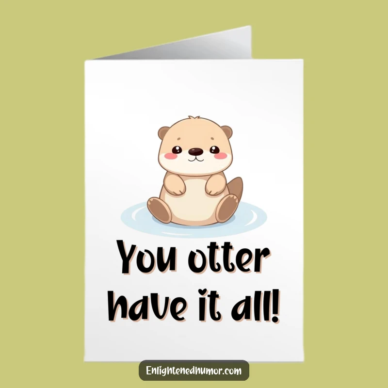 Free Printable Congrats Card: Otter in Light - Funny Downloadable Gift