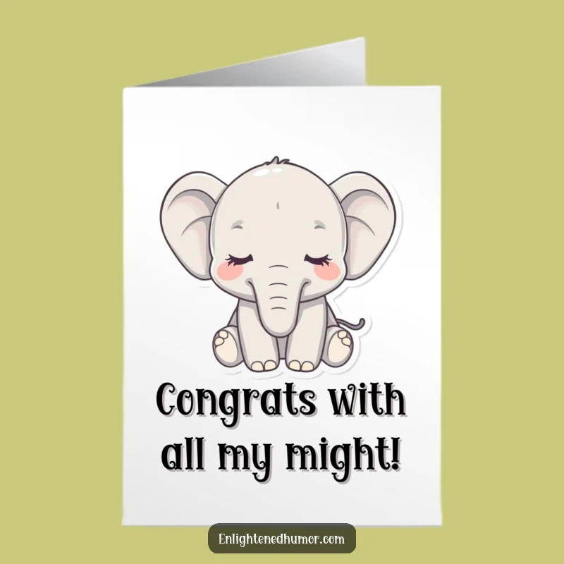 Free Printable Elephant Congratulations Card: Gentle Success, Downloadable Gift