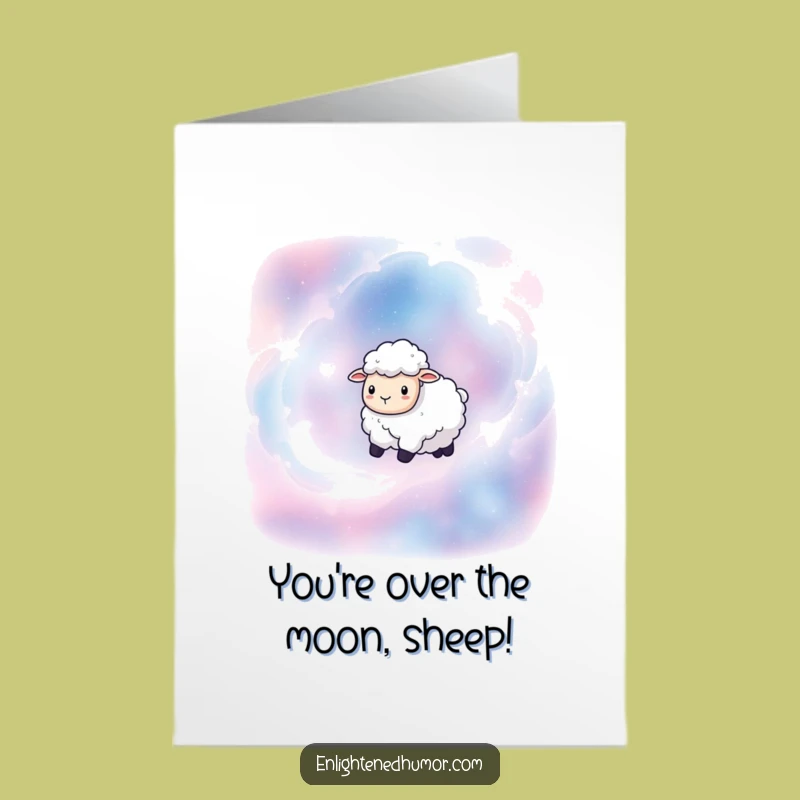 Free Printable Sheep Congrats Card: Stellar Achievement Downloadable Gift