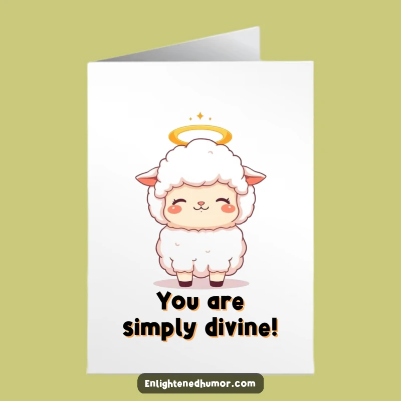 Free Printable Congrats Card: Sheep Halo Bliss - Funny Downloadable Gift