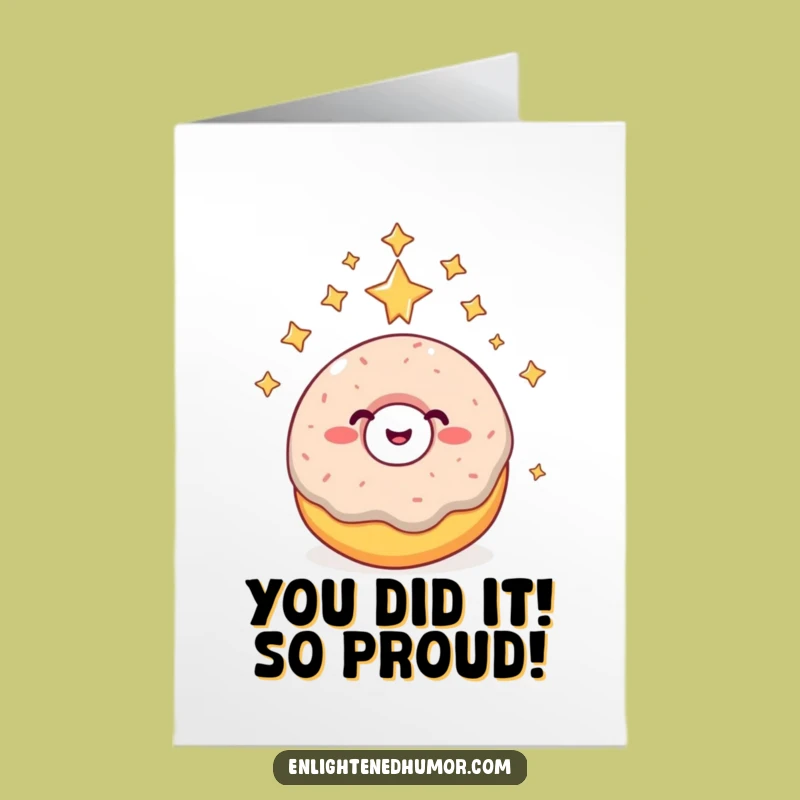 Free Printable Congrats Card: Giggling Donut's Cosmic Success, Downloadable Gift for Stellar Achievements