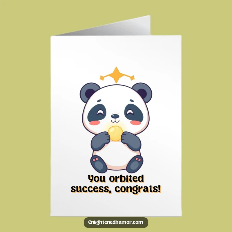 Free Printable Congrats Panda Card: Humorous Celestial Orb Balance Downloadable