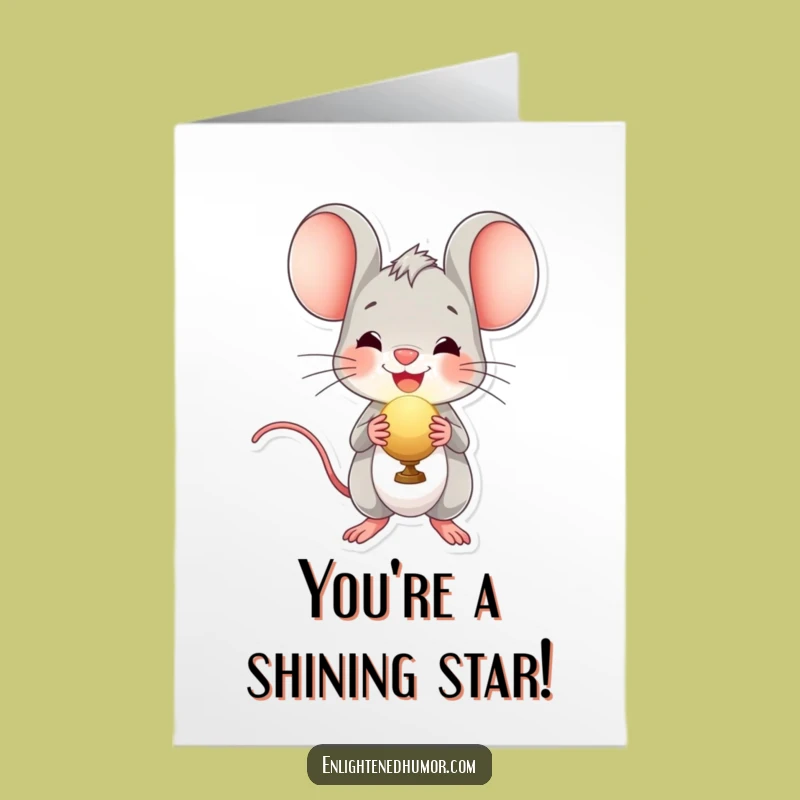 Free Printable Congrats Card: Joyful Mouse Orb Design, Perfect Funny Downloadable Gift