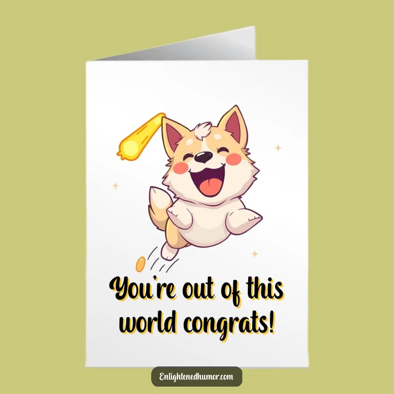 Free Printable Celestial Dog Congratulations Card - Funny Downloadable for Any Achievement