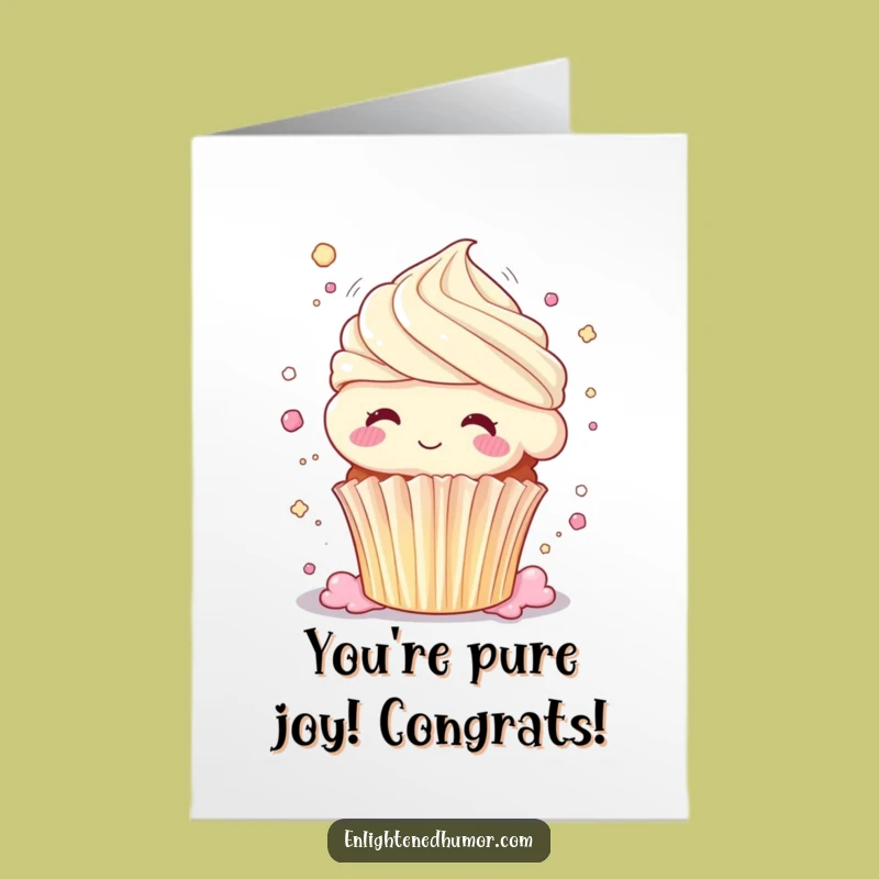 Free Printable Congrats Card: Shimmering Cupcake Bliss, Downloadable Gift for Joyful Achievements