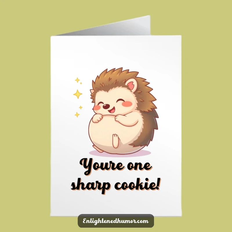 Free Printable Congrats Card: Giggling Hedgehog Celebration, Hilarious Downloadable Joyful Gift!