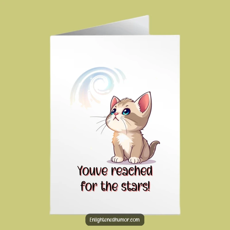 Free Printable Congrats Card: Celestial Kitten - Magical & Funny Downloadable