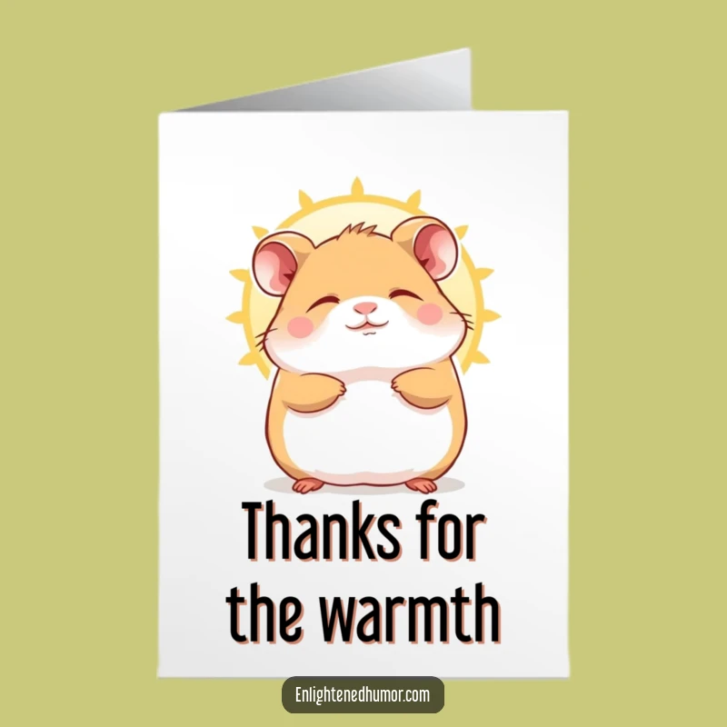 Free Printable Thank You Card: Contented Hamster Radiates Sunny Thanks