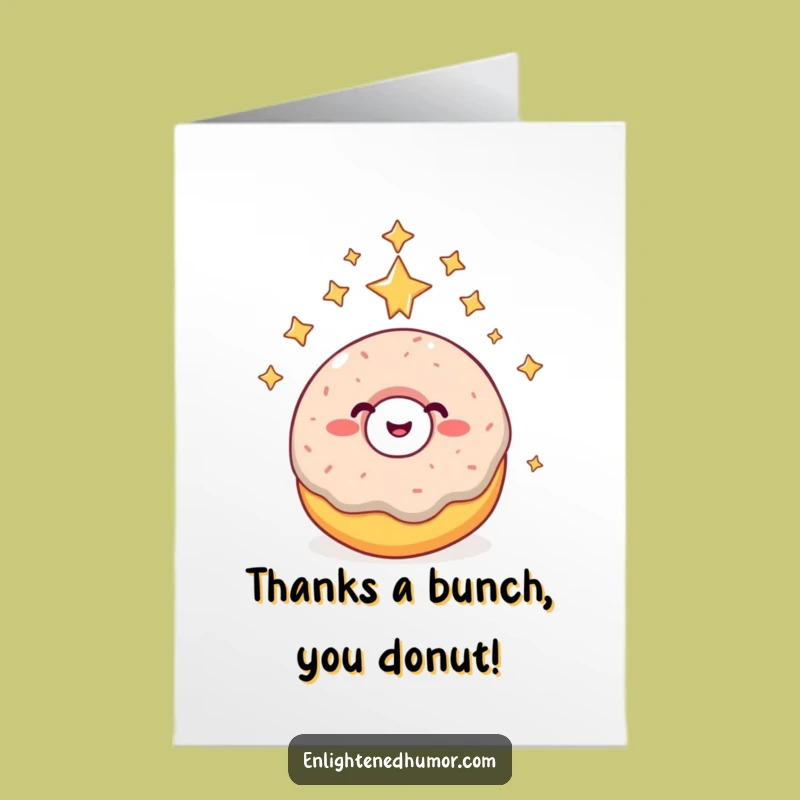 Free Printable Thank You Card: Giggling Donut's Cosmic Gratitude, Downloadable Gift for Sweet Appreciation