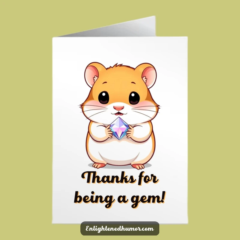 Free Printable Hamster Thank You Card: Gem Appreciation Downloadable Gift