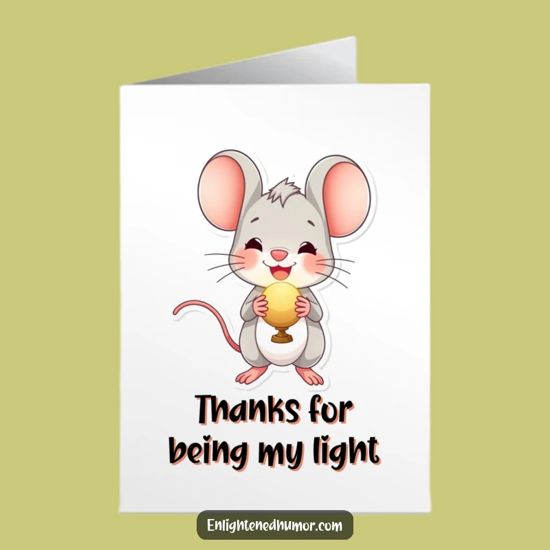 Free Printable Thank You Card: Cheerful Mouse Orb, an Easy Downloadable Gift