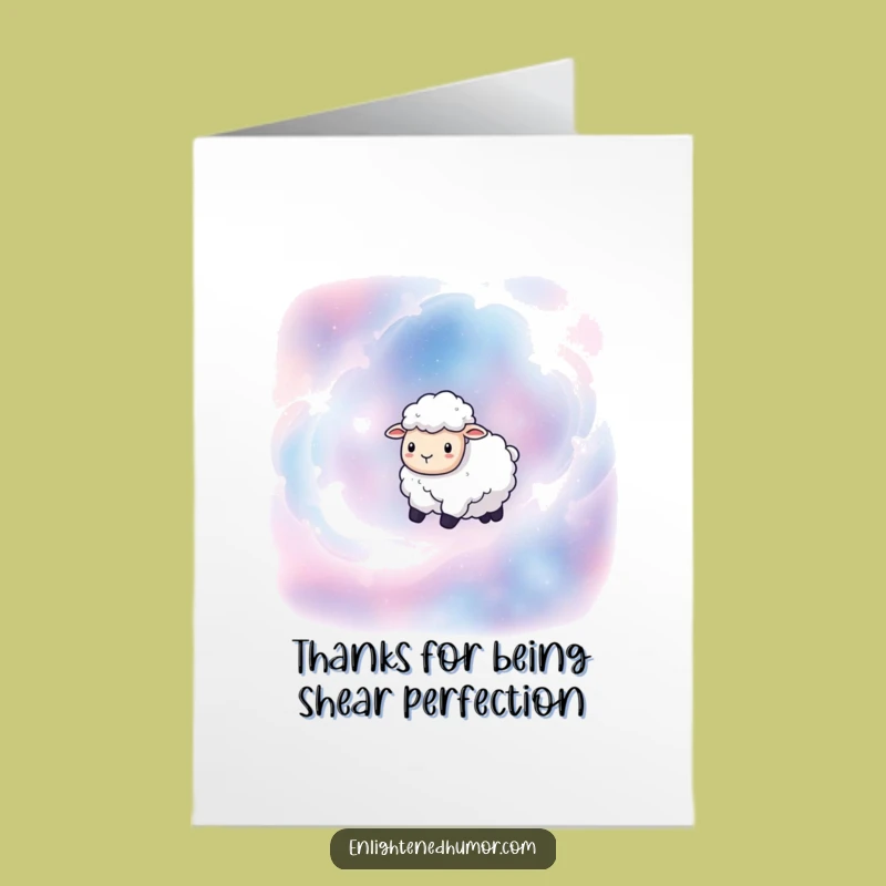 Free Printable Sheep Thank You Card: Galactic Gratitude Downloadable Gift