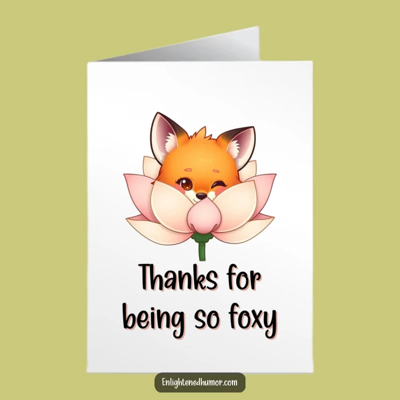 Free Printable Fox Thank You Card - Curious Gratitude Downloadable Greeting