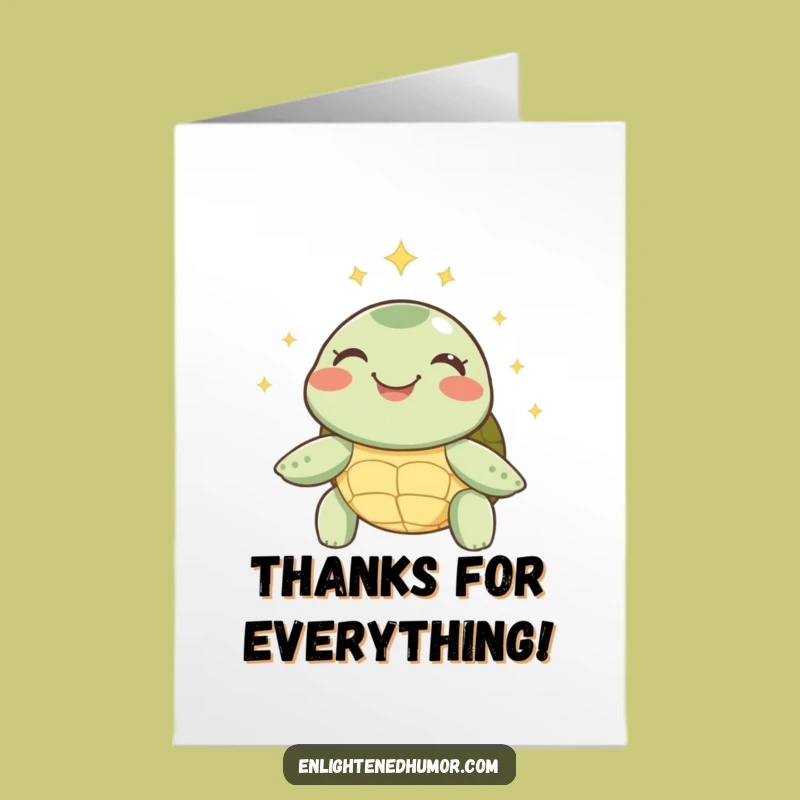 Free Printable Thank You Card: Joyful Turtle, Sparks, Funny Downloadable Gift