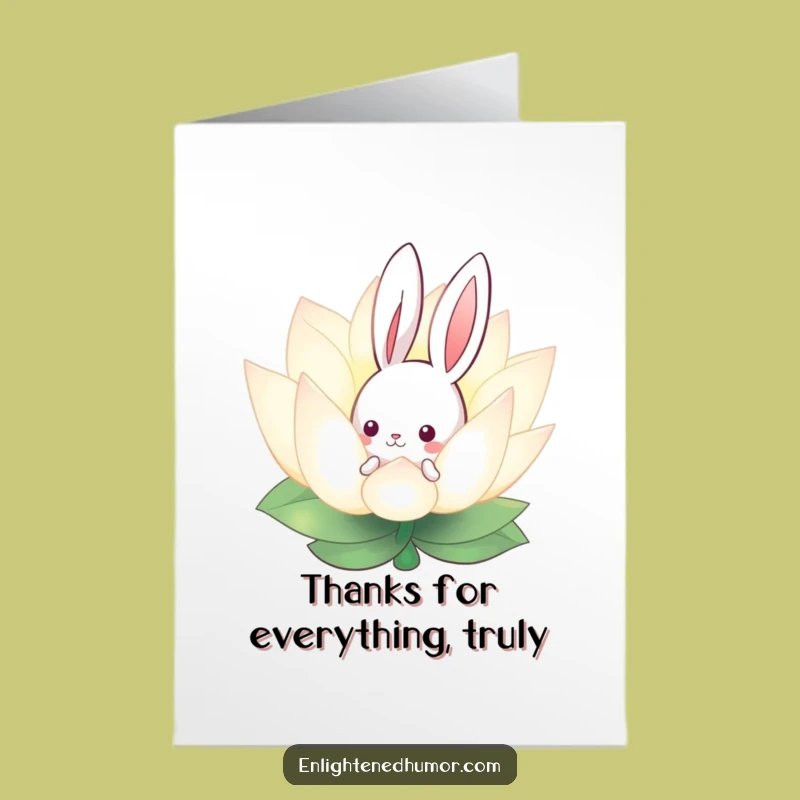Free Printable Thank You Card: Bunny Lotus, Thoughtful Downloadable Gift