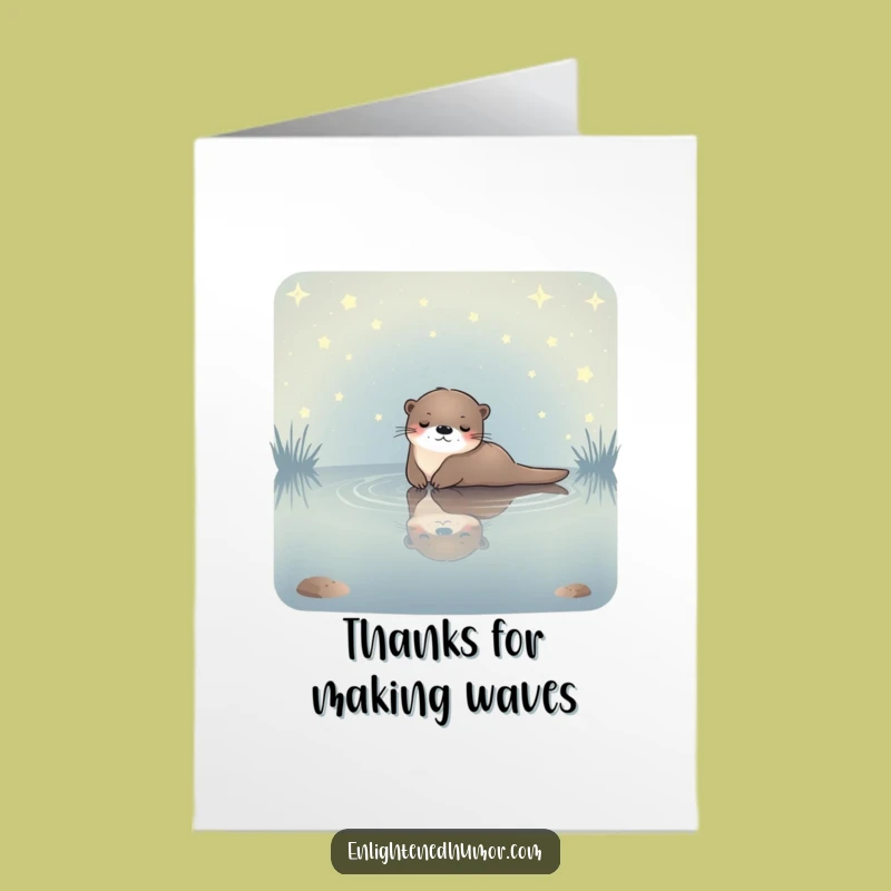 Free Printable Thank You Celestial Otter Card - Peaceful Downloadable Appreciation Gift