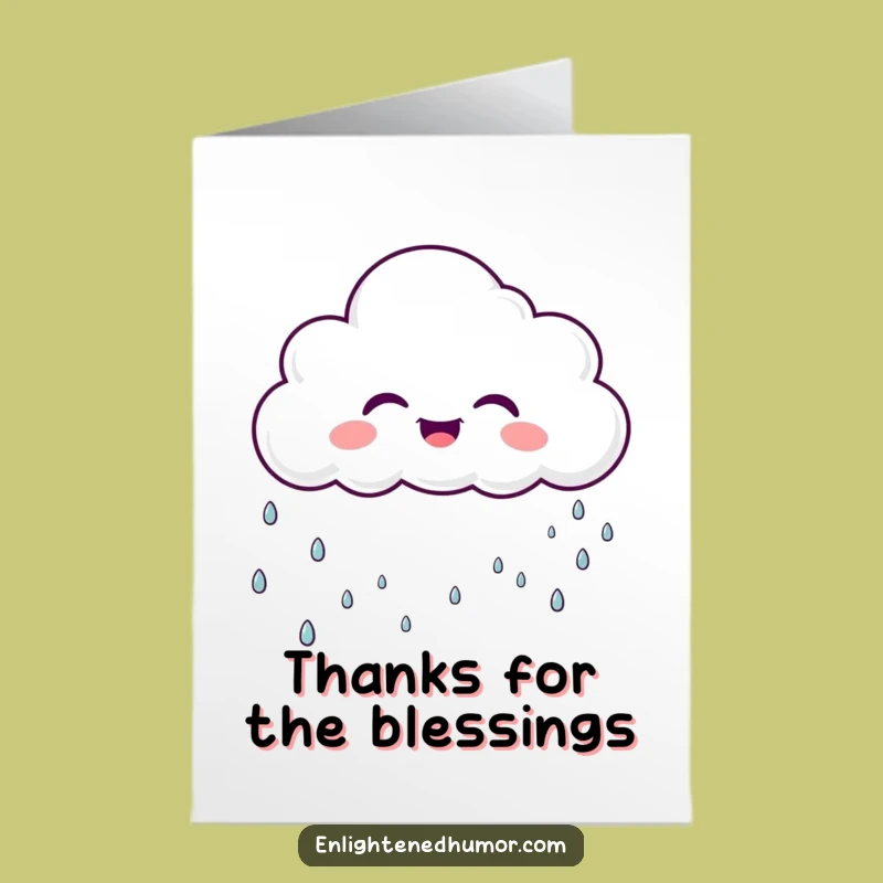 Free Printable Thank You Card: Laughing Cloud Funny Downloadable Gift