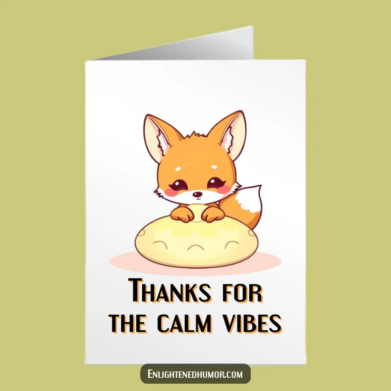 Free Printable Thank You Card: Curious Fox Meditation Gratitude Download