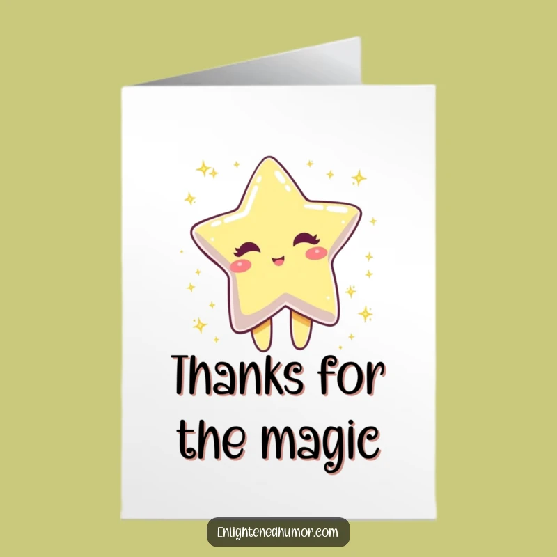 Free Printable Thank You Card: Winking Star Funny Downloadable Gift